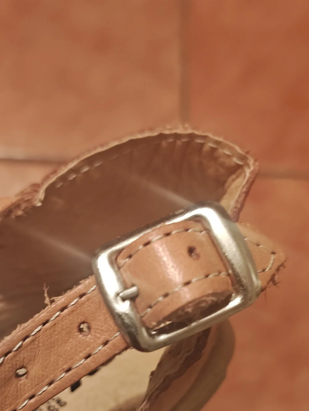 Kids Tan Leather Sunflower Mary Jane Shoes